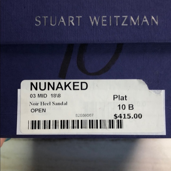 NWT Stuart Weitzman Nunaked Platinum Heels Size 10 - Picture 7 of 7